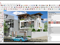 Sketchup Villa,Sketchup 3 tầng,Sketchup biệt thự 3 tâng,sketchup mẫu nhà phố 3 tầng,biệt thự 3 tầng đẹp